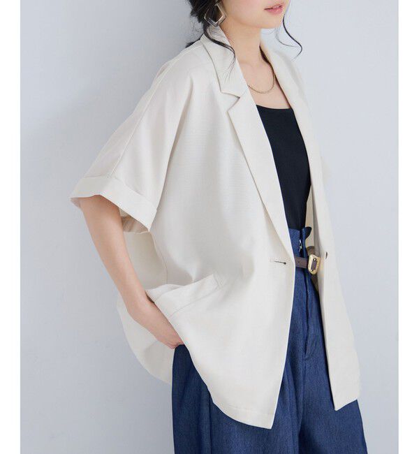 VIS「Light Airyシングルドルマンサマージャケット/UVケア・接触冷感・吸水速乾」|テーラードジャケット|