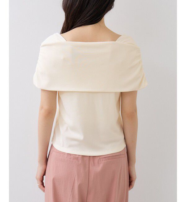 VIS「サイドギャザーオフショルダーカットソー/接触冷感」|Tシャツ・カットソー|