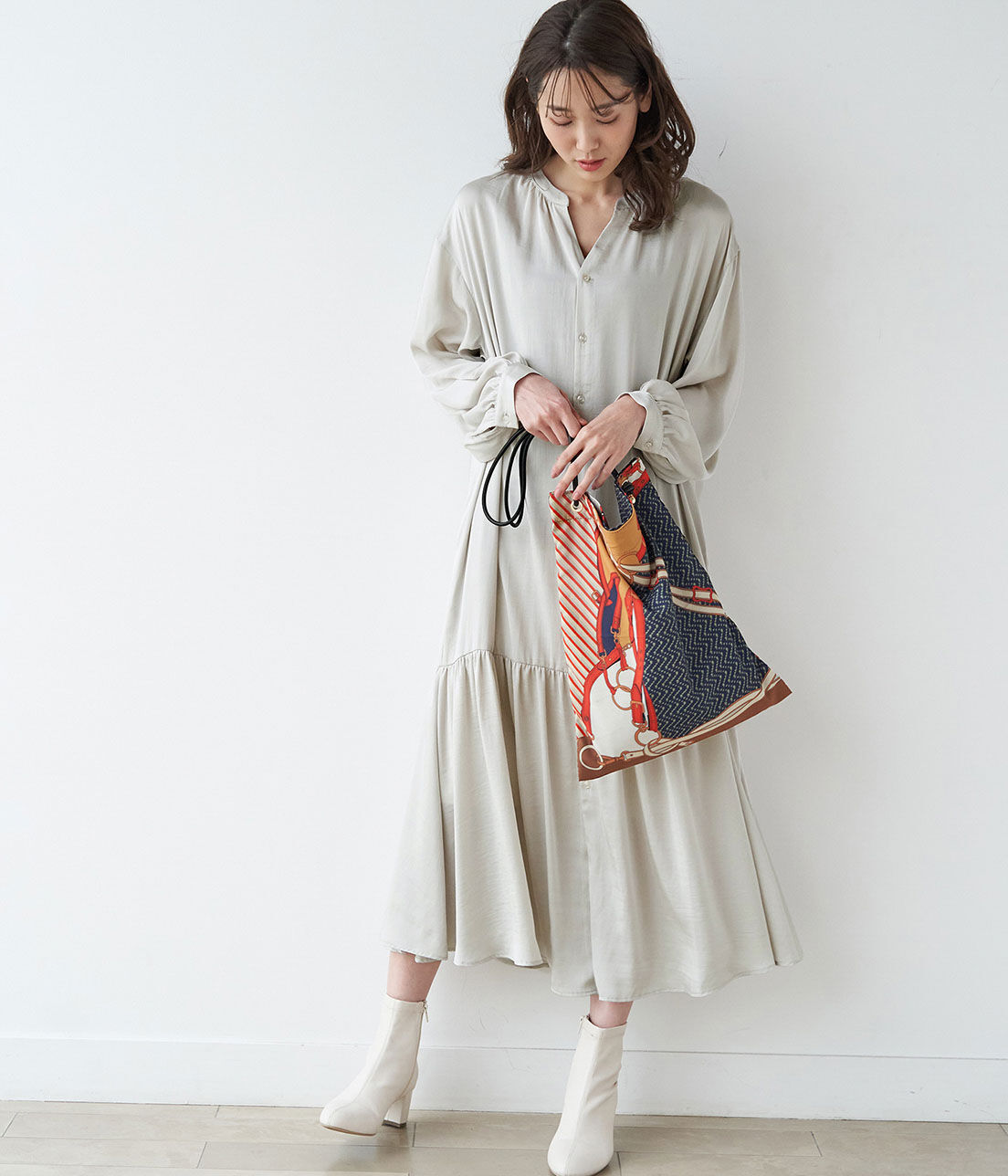 Rope&rsquo;Picnic「ローウエスト切替サテンシャツワンピース」|その他|