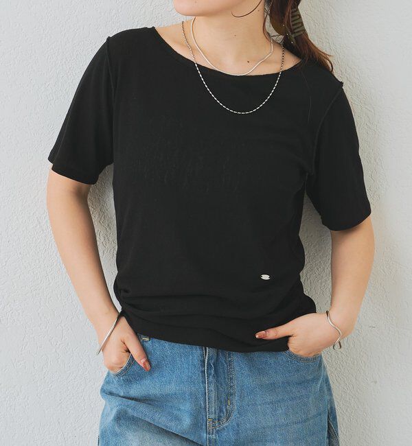  「サイドギャザーシアーTシャツ」|Tシャツ・カットソー|