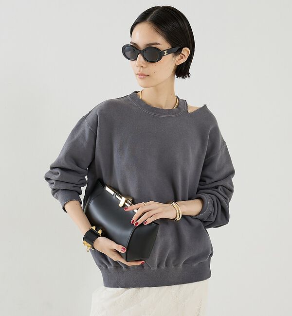 The Store by C' 「【DENIM DELIGHT DAYS】【別注】スリットショルダースエット」|スウェット・ジャージ|チャコールグレー