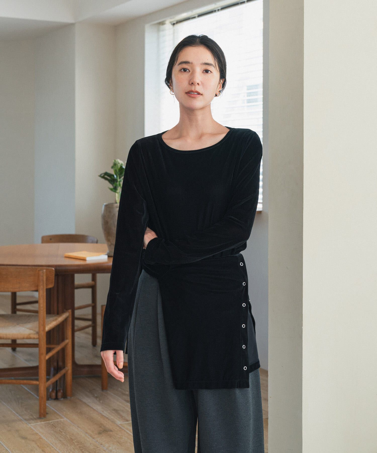 URBAN RESEARCH DOORS「シアーベロアプルオーバー」|Tシャツ・カットソー|