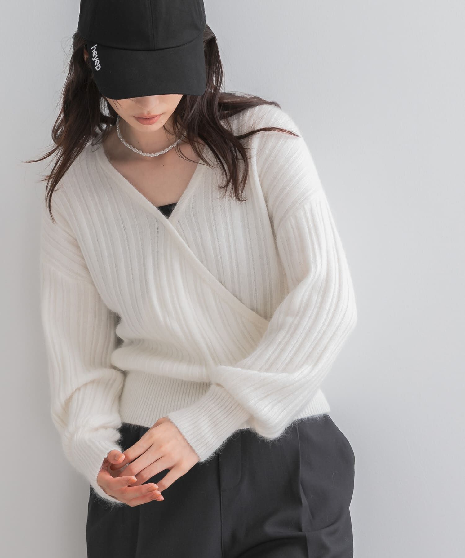 URBAN RESEARCH ROSSO「『一部WEB限定カラー』ランダムリブカシュクールニット」|ニット・セーター|