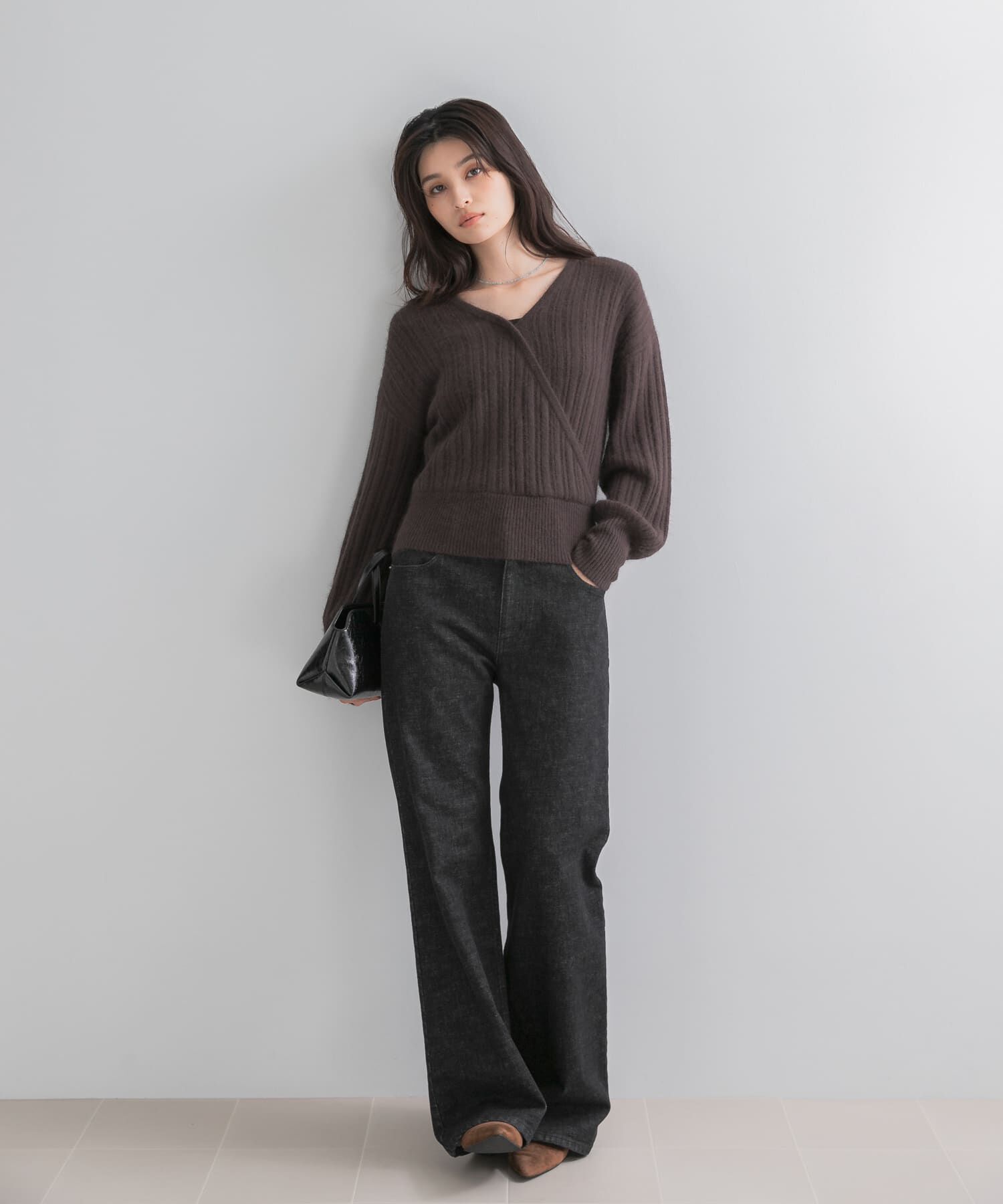 URBAN RESEARCH ROSSO「『一部WEB限定カラー』ランダムリブカシュクールニット」|ニット・セーター|