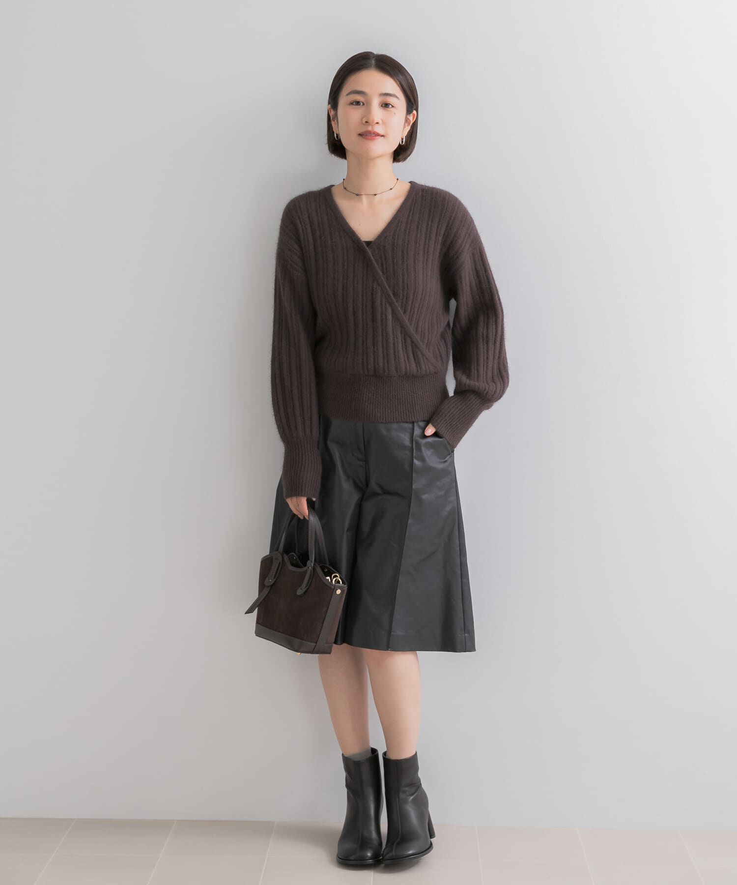 URBAN RESEARCH ROSSO「『一部WEB限定カラー』ランダムリブカシュクールニット」|ニット・セーター|