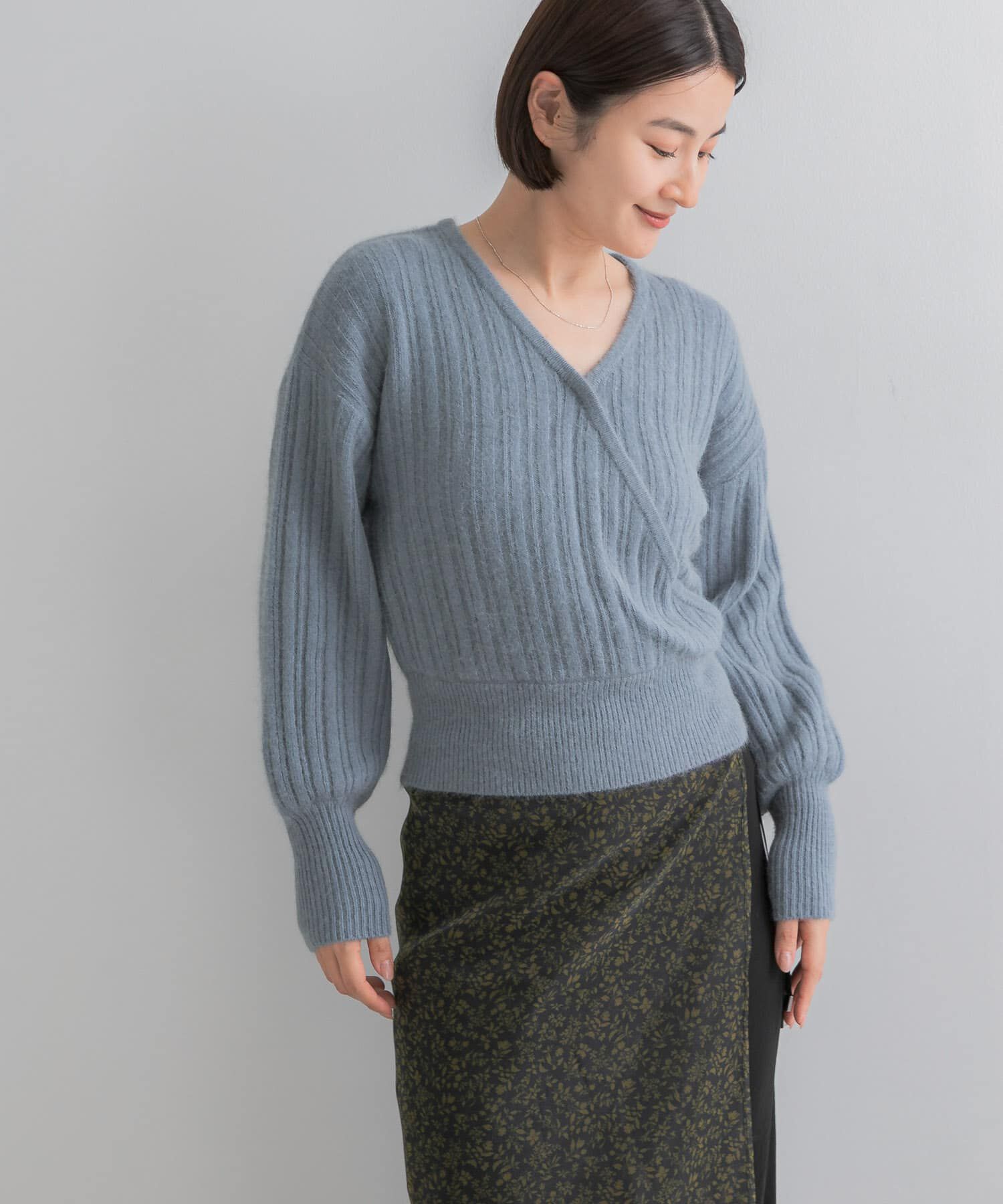 URBAN RESEARCH ROSSO「『一部WEB限定カラー』ランダムリブカシュクールニット」|ニット・セーター|