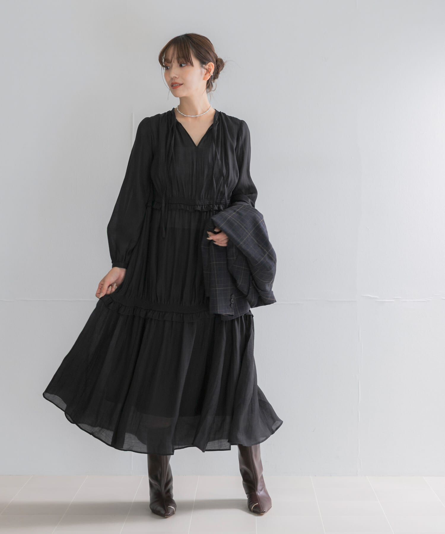 URBAN RESEARCH ROSSO「ボリュームギャザーロングワンピース」|その他|