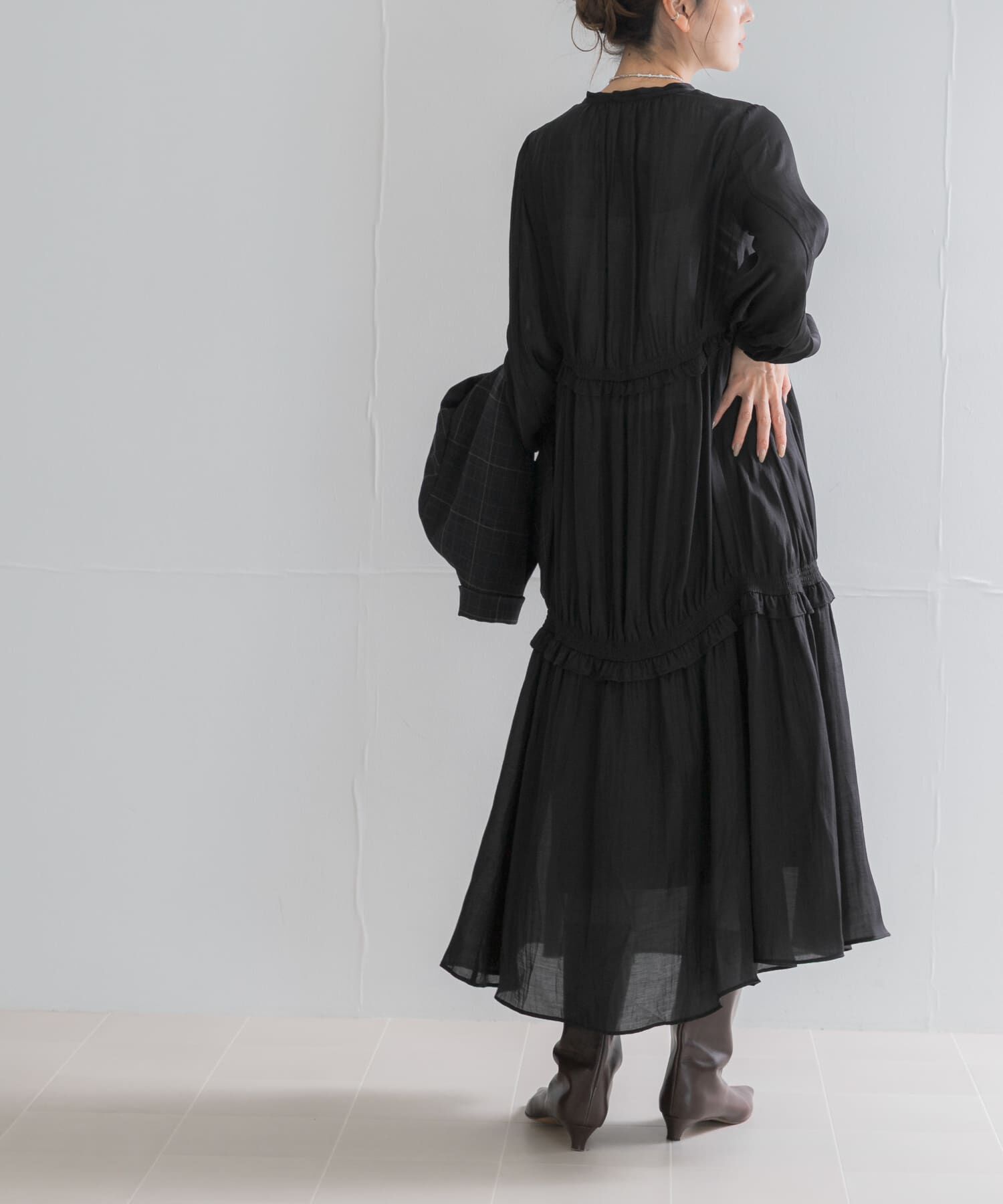 URBAN RESEARCH ROSSO「ボリュームギャザーロングワンピース」|その他|