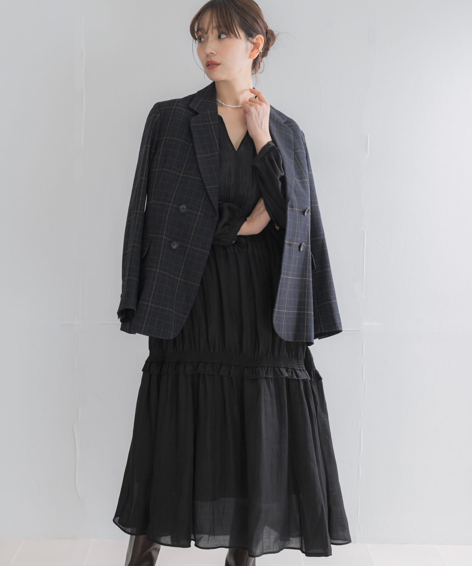 URBAN RESEARCH ROSSO「ボリュームギャザーロングワンピース」|その他|
