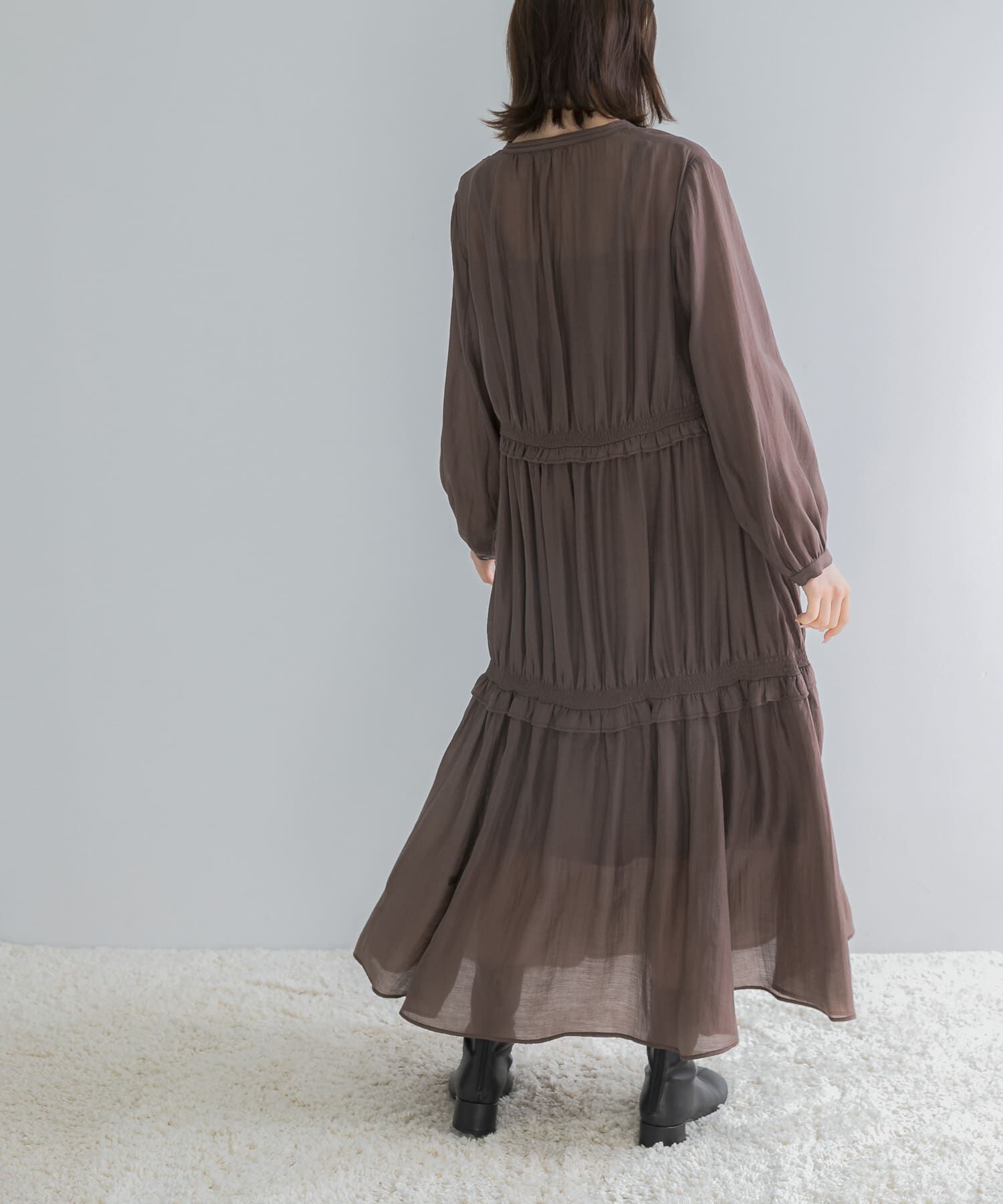 URBAN RESEARCH ROSSO「ボリュームギャザーロングワンピース」|その他|