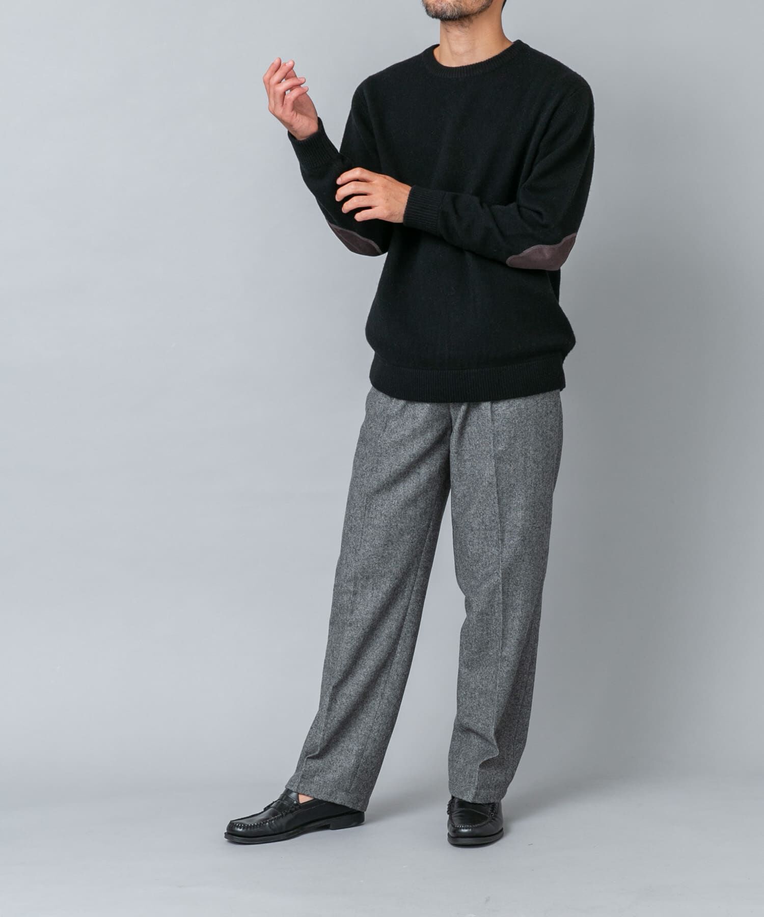 URBAN RESEARCH ROSSO「『XLサイズあり』ハミルトンラムズウールエルボーパッチニット」|ニット・セーター|