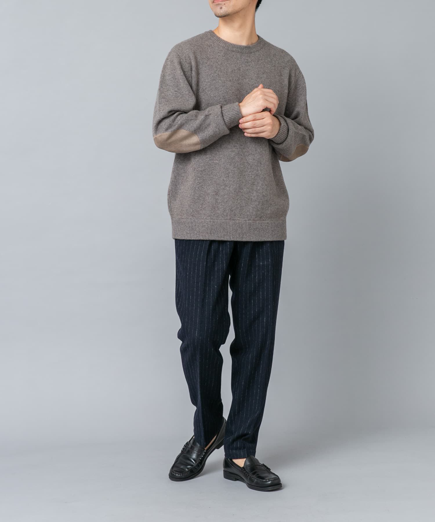 URBAN RESEARCH ROSSO「『XLサイズあり』ハミルトンラムズウールエルボーパッチニット」|ニット・セーター|