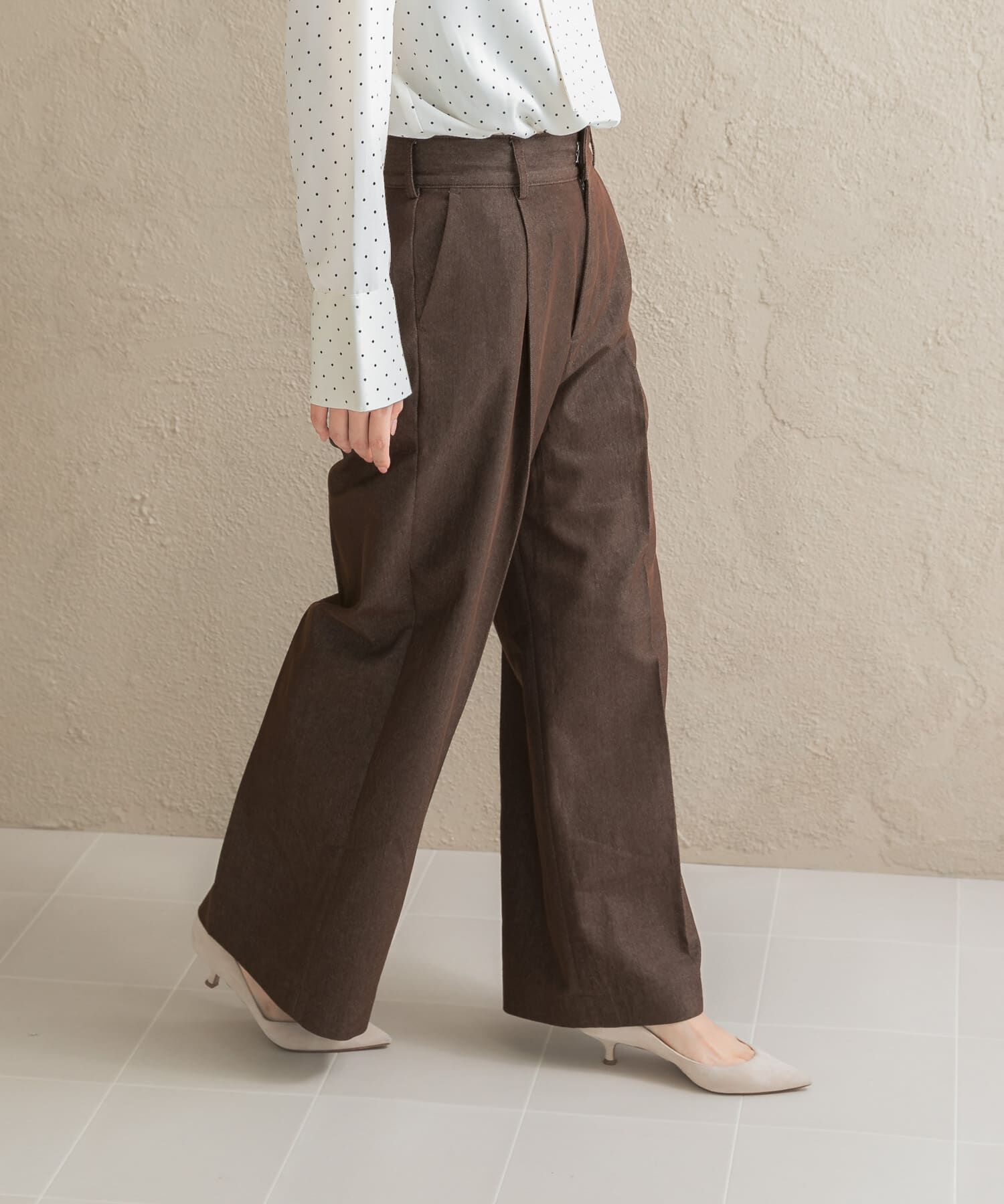 URBAN RESEARCH ROSSO「PERFECT DENIM SLACKS」|デニム|ブラウン