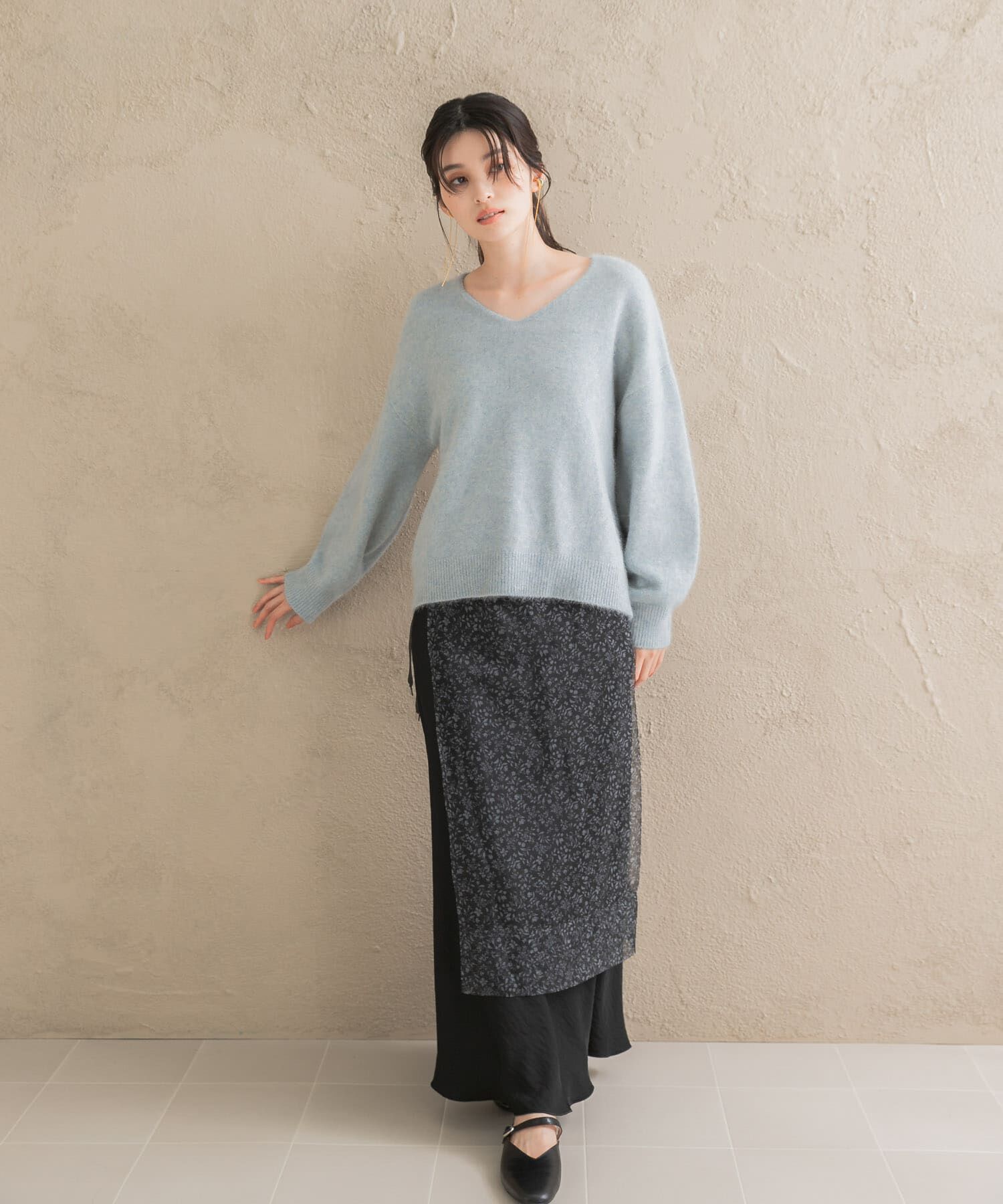 URBAN RESEARCH ROSSO「スモールフラワープリントラップスカート」|スカート|