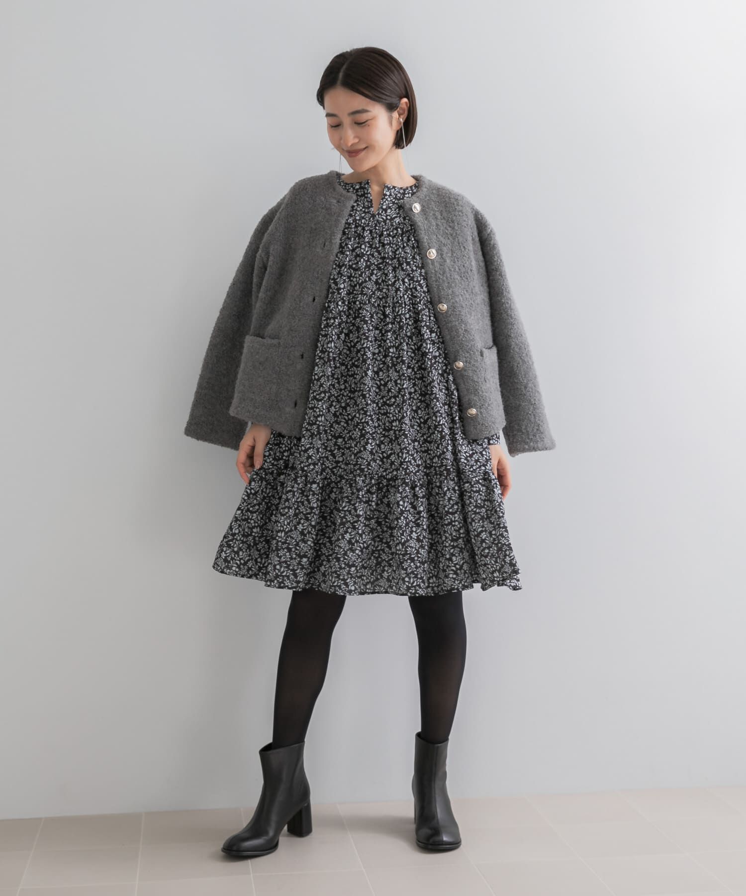 URBAN RESEARCH ROSSO「『WEB限定』スモールフラワープリントティアードワンピース」|ワンピース|