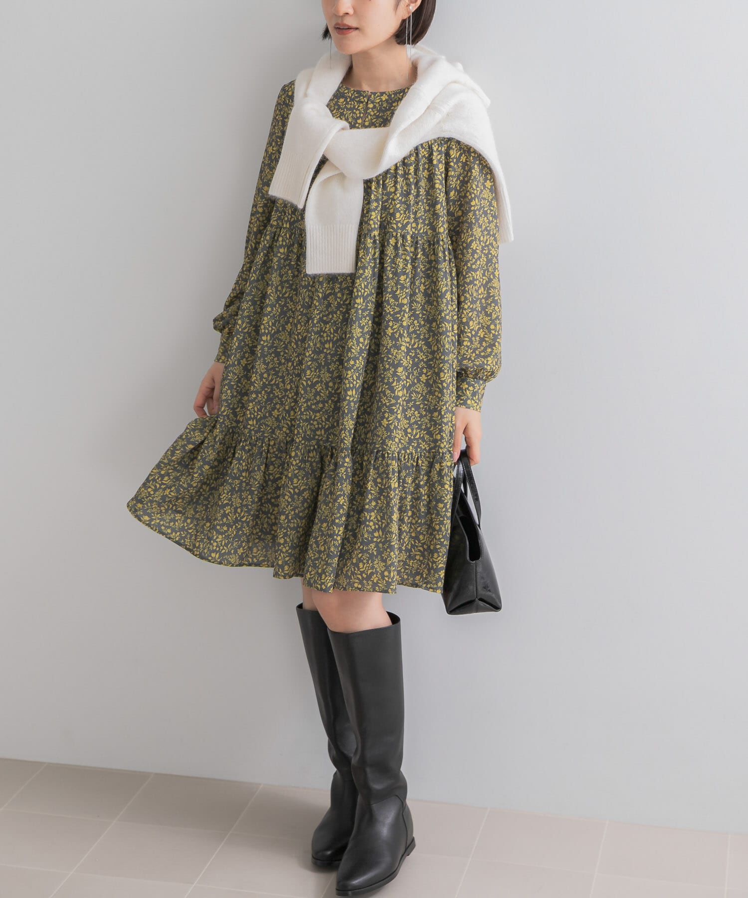 URBAN RESEARCH ROSSO「『WEB限定』スモールフラワープリントティアードワンピース」|ワンピース|