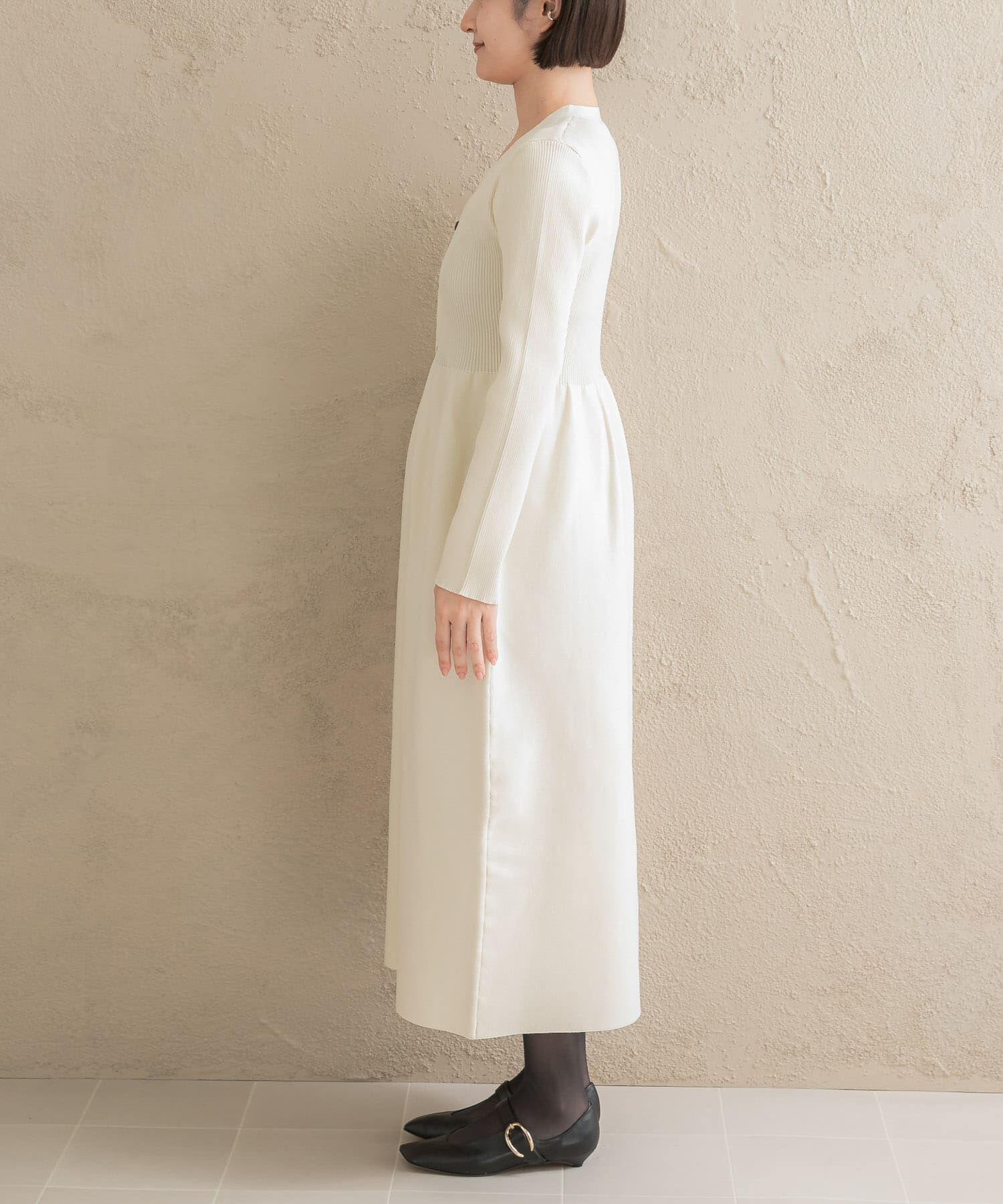 URBAN RESEARCH ROSSO「ボタンデザインフォルムニットワンピース」|ワンピース|