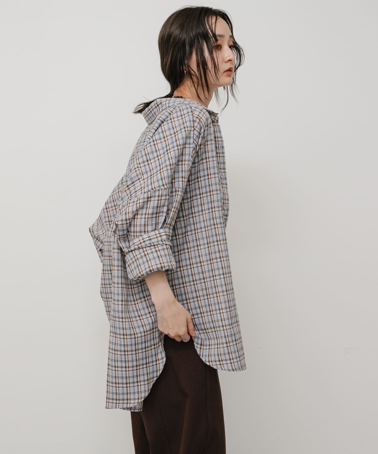 SENSE OF PLACE by URBAN RESEARCH「『接触冷感』UVケアチェックルーズシャツ」|シャツ・ブラウス|