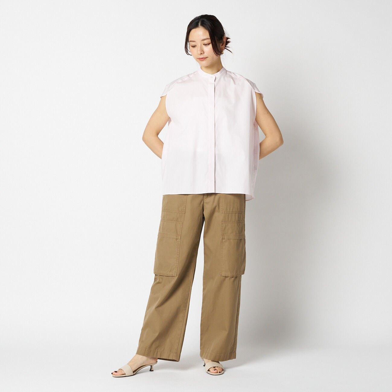 HELIOPOLE「HELIOPOLE BACK VOLUME STAND COLLAR SHIRT」|シャツ・ブラウス|