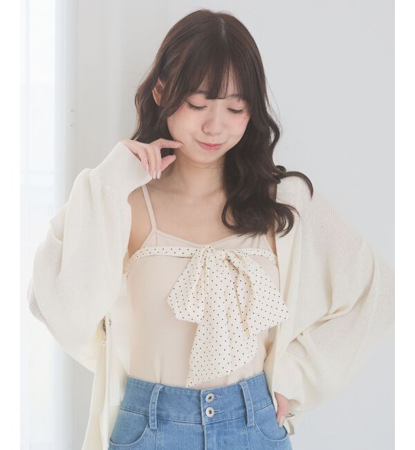  「ビッグリボンカップ付きキャミ」|キャミソール|