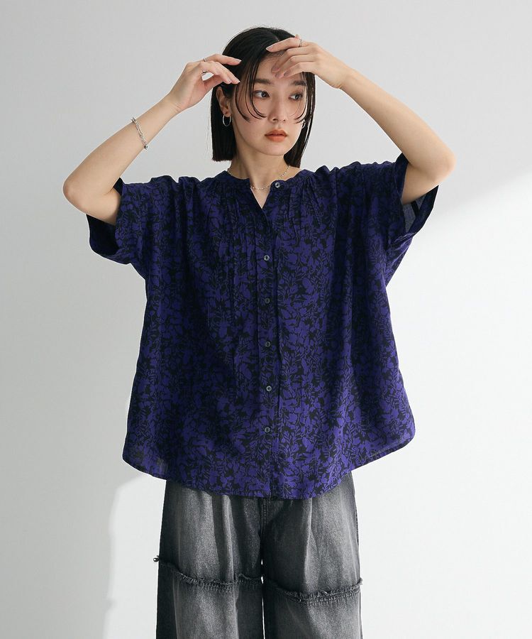 Green Parks「【WEB限定】アソート柄さらっとレーヨンブラウスⅡ」|シャツ・ブラウス|Flower Black