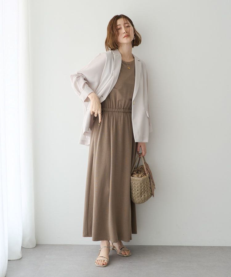 YECCA VECCA「【接触冷感】カットノースリーブワンピース」|ワンピース|