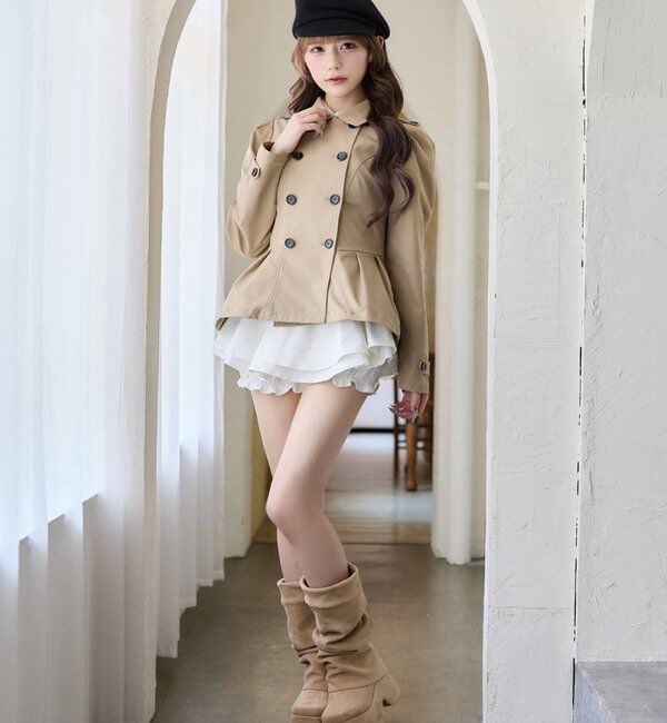  「【Premium order】レイヤード風フレアミニスカート/セットアップ可能」|スカート|