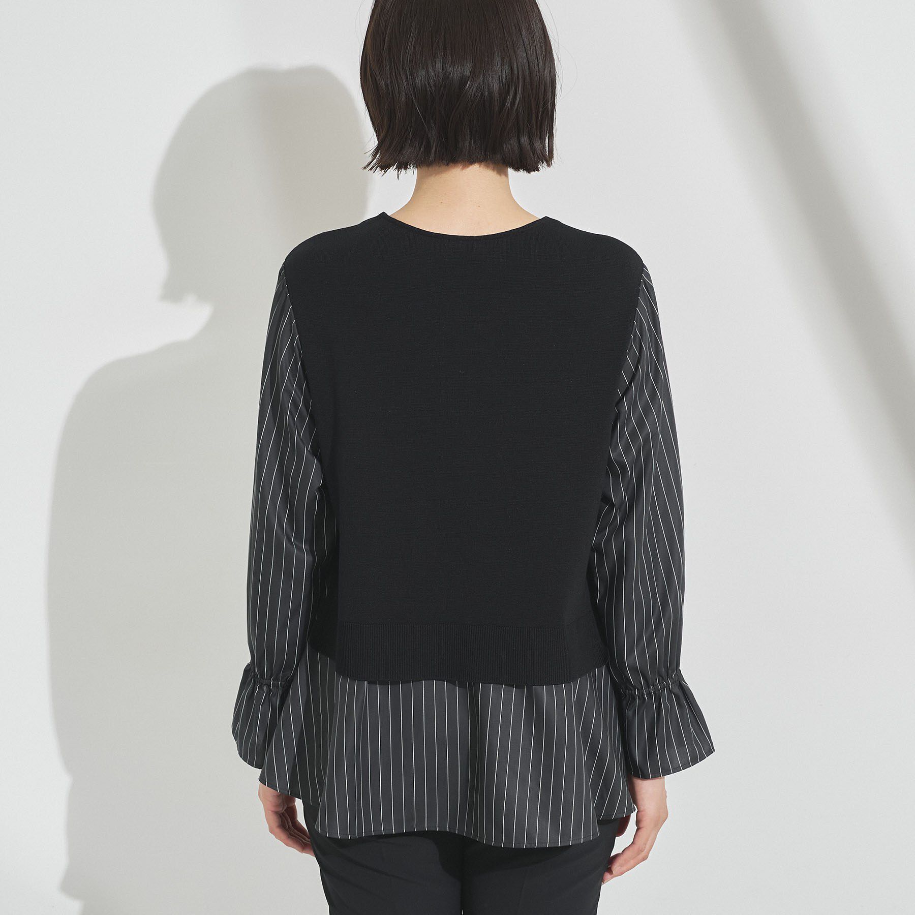 INDIVI「【洗える／1枚でコーデ完成】重ね着風ニットトップス」|Tシャツ・カットソー|