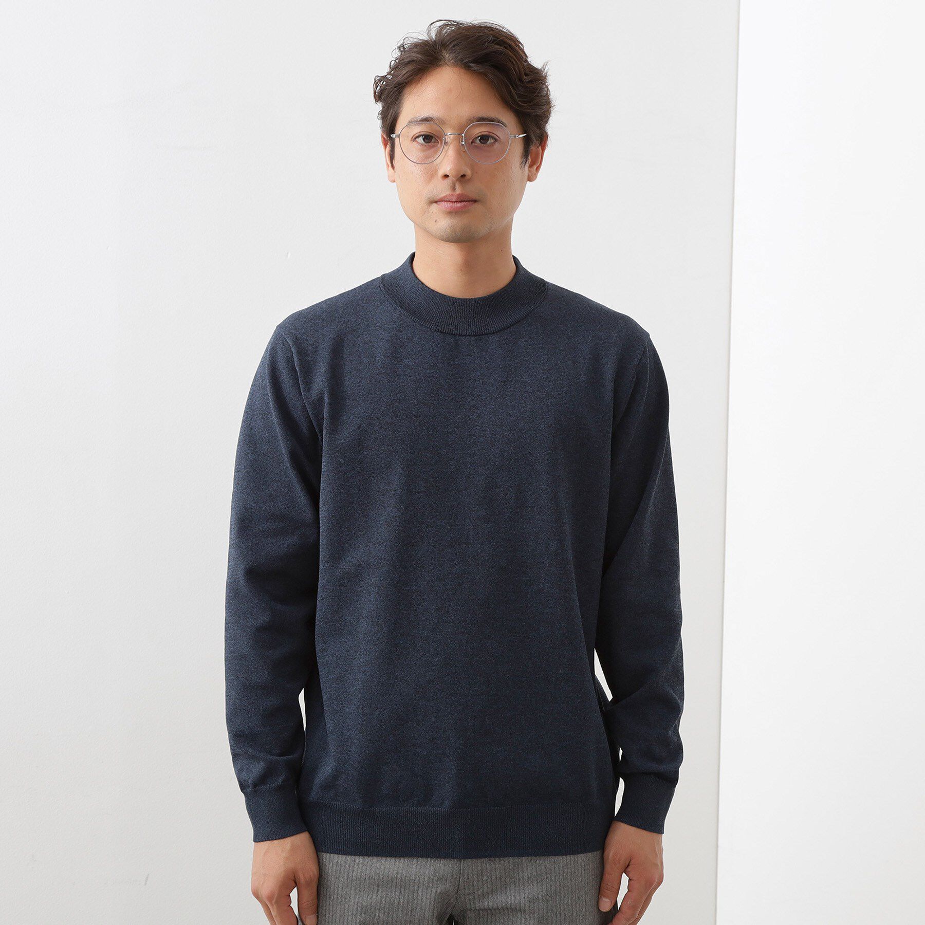 THE SHOP TK「【冬のビジネスシーンに最適】モックネックニット」|ニット・セーター|