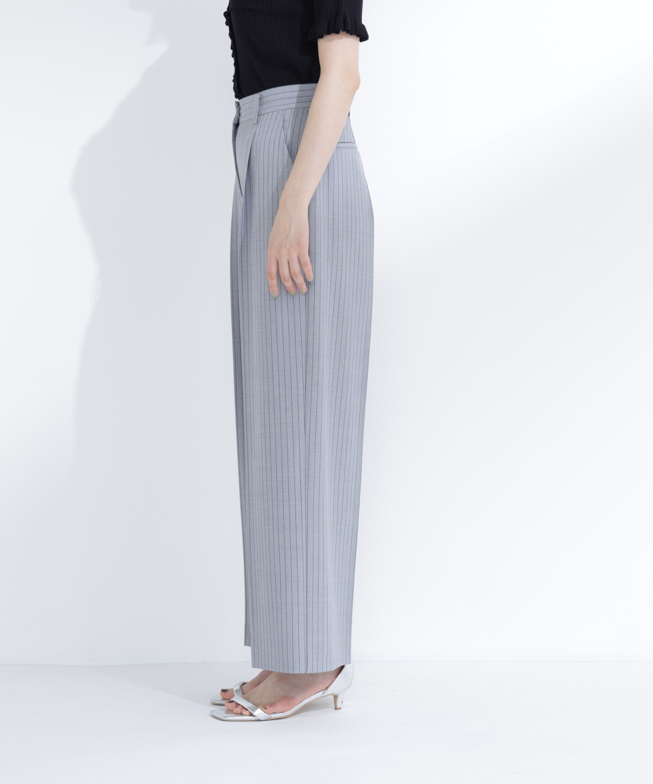  「ストライプタックストレートパンツ」|その他|