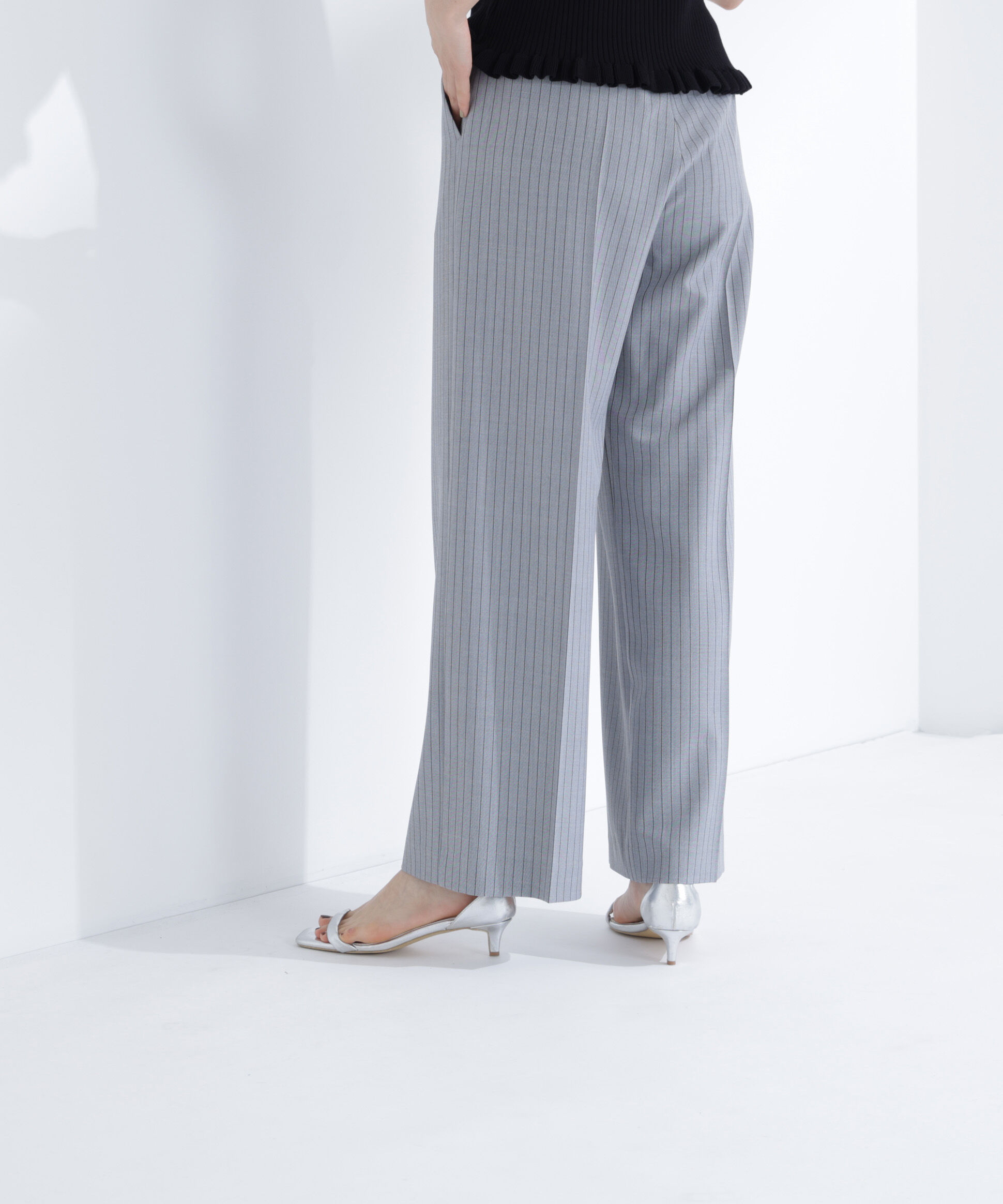  「ストライプタックストレートパンツ」|その他|