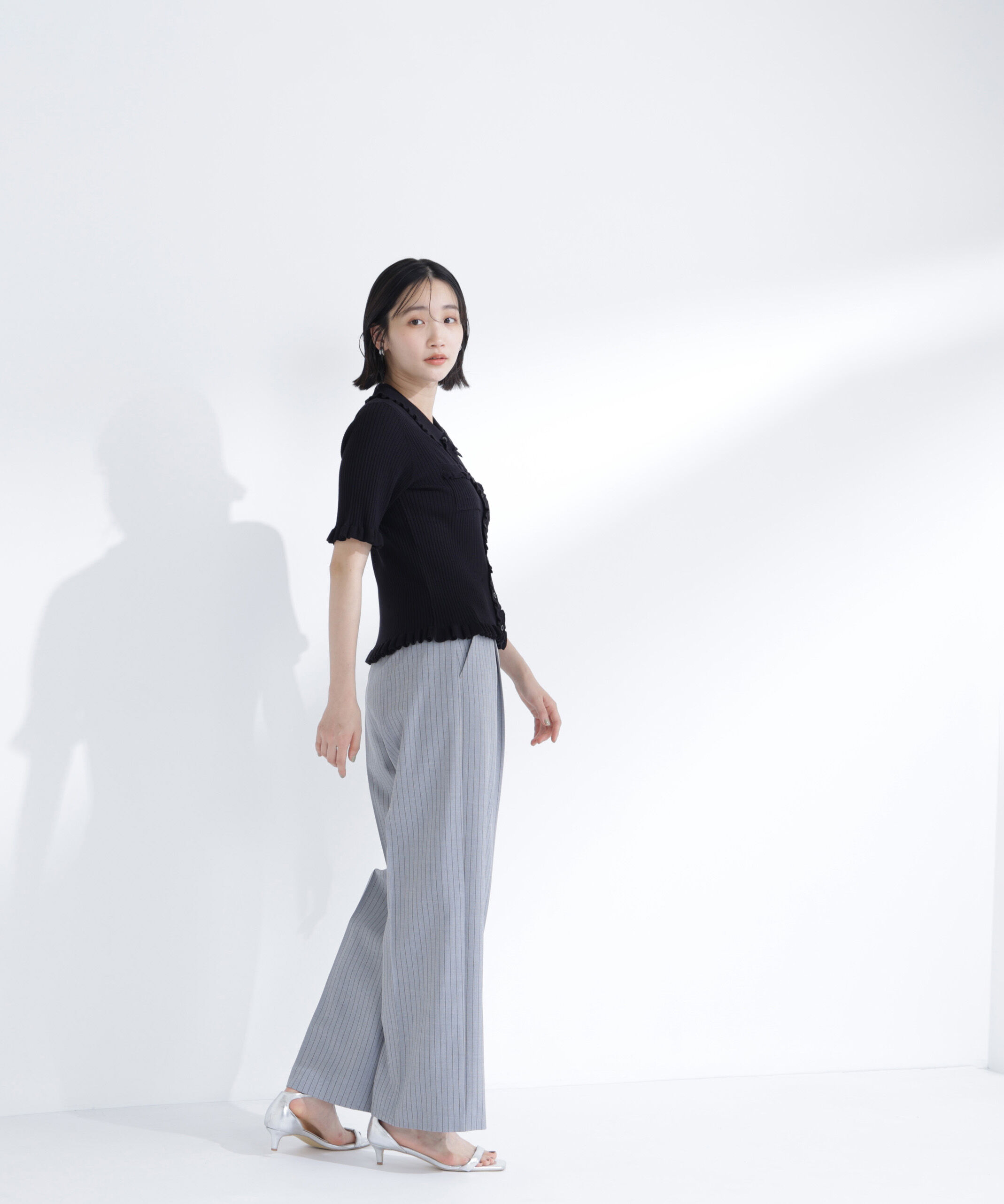  「ストライプタックストレートパンツ」|その他|