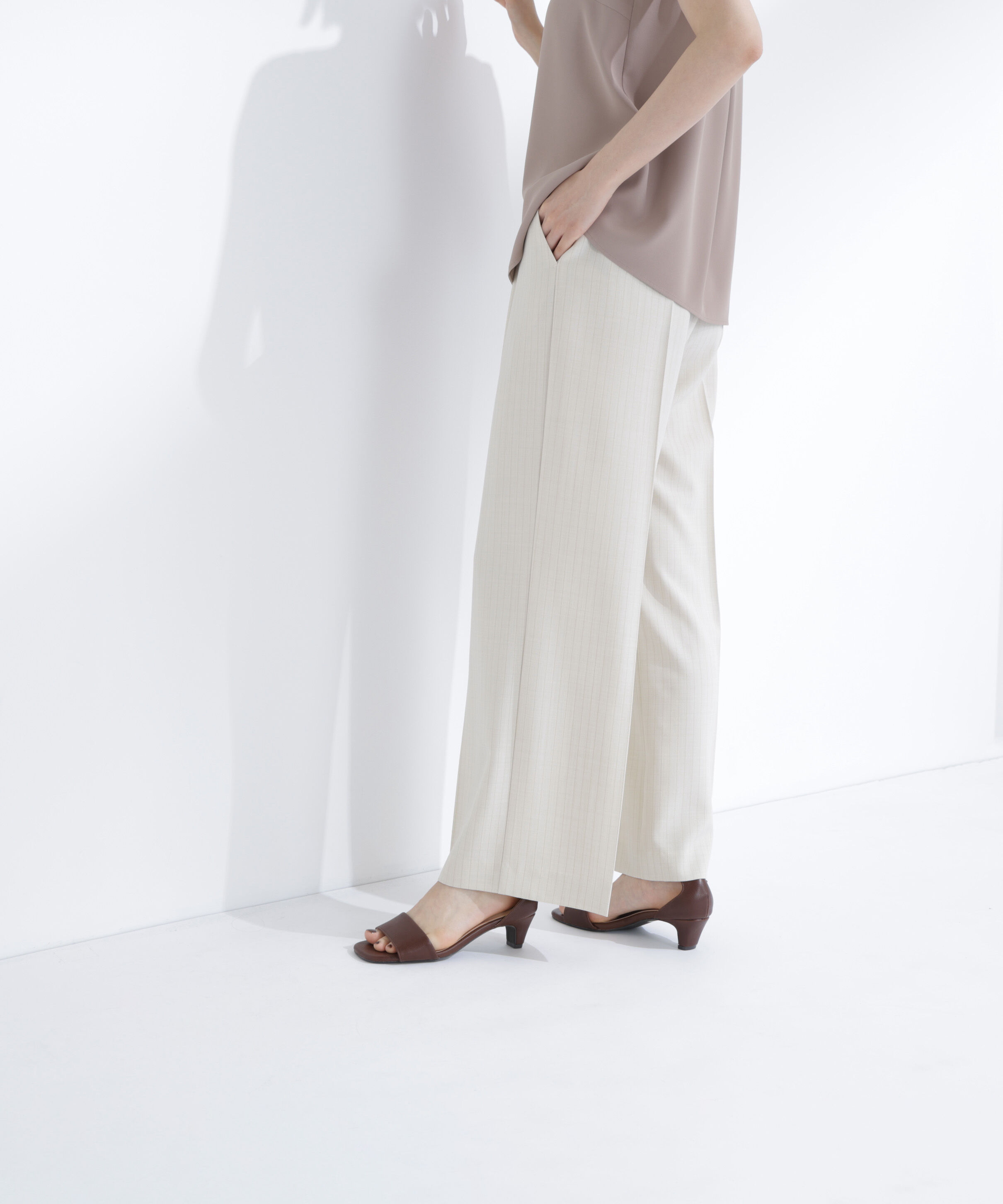  「ストライプタックストレートパンツ」|その他|