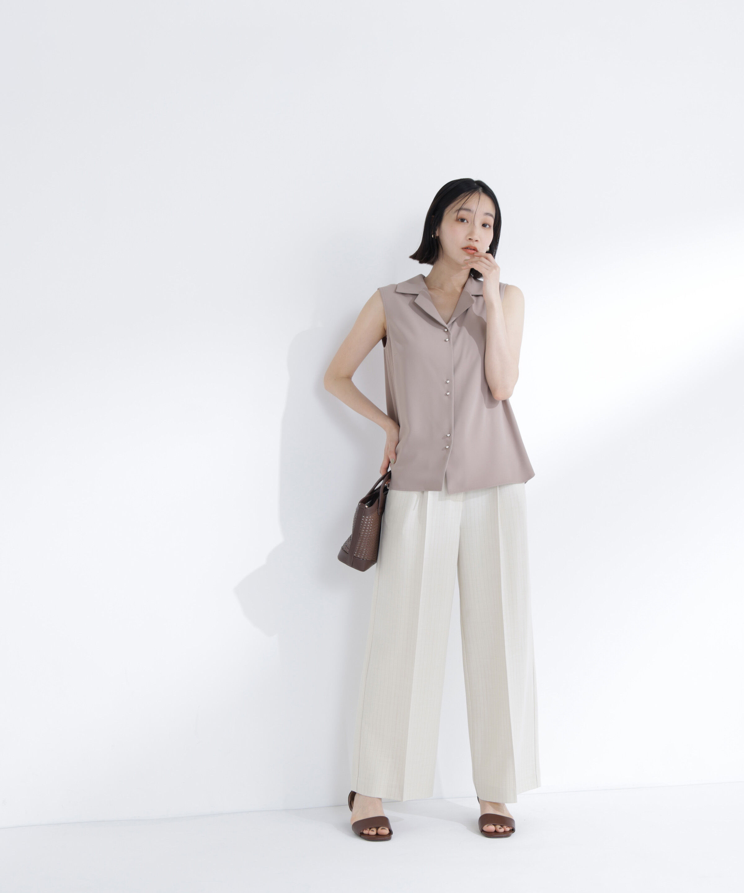  「ストライプタックストレートパンツ」|その他|