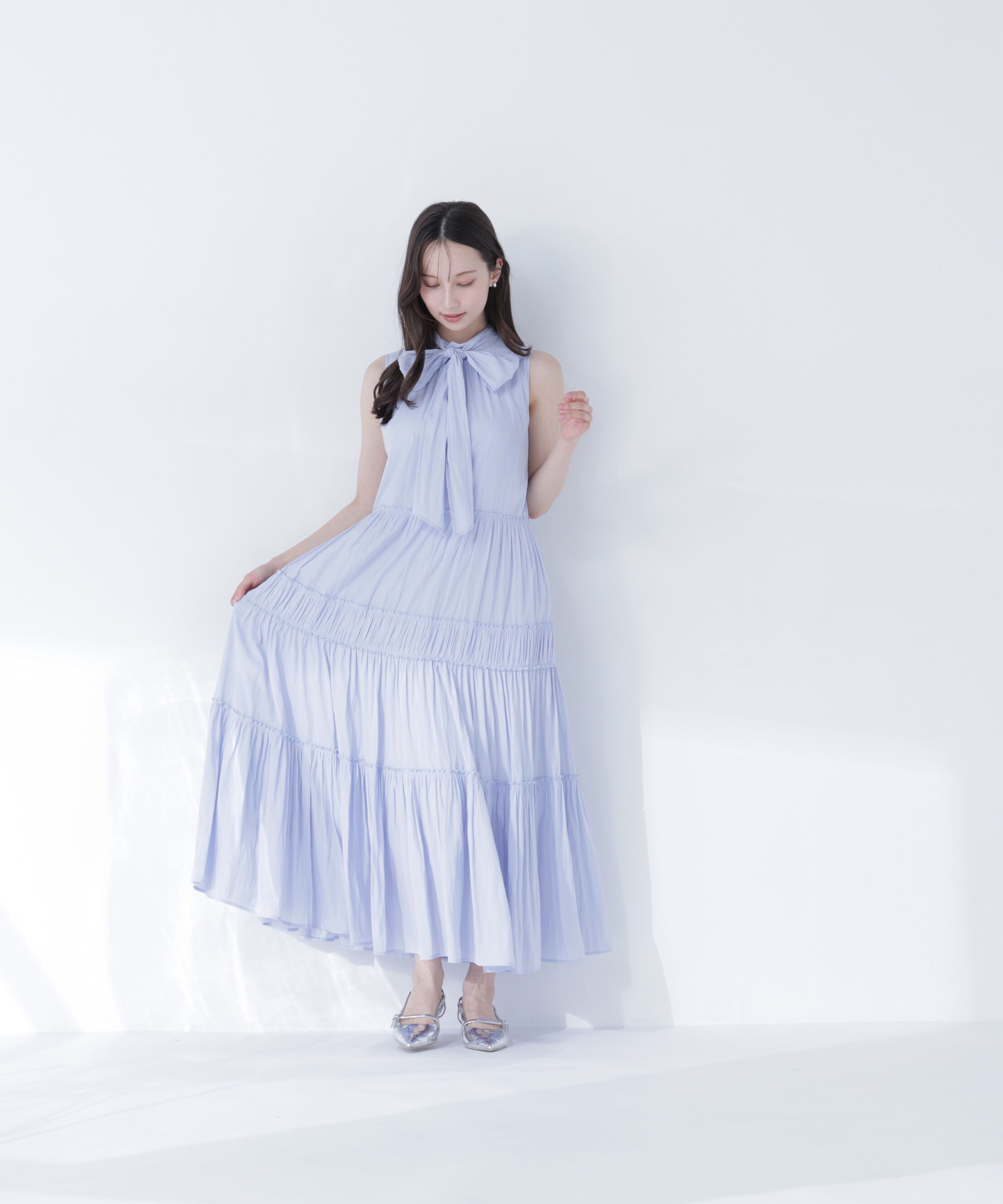  「バックリボンティアードワンピース」|ワンピース|