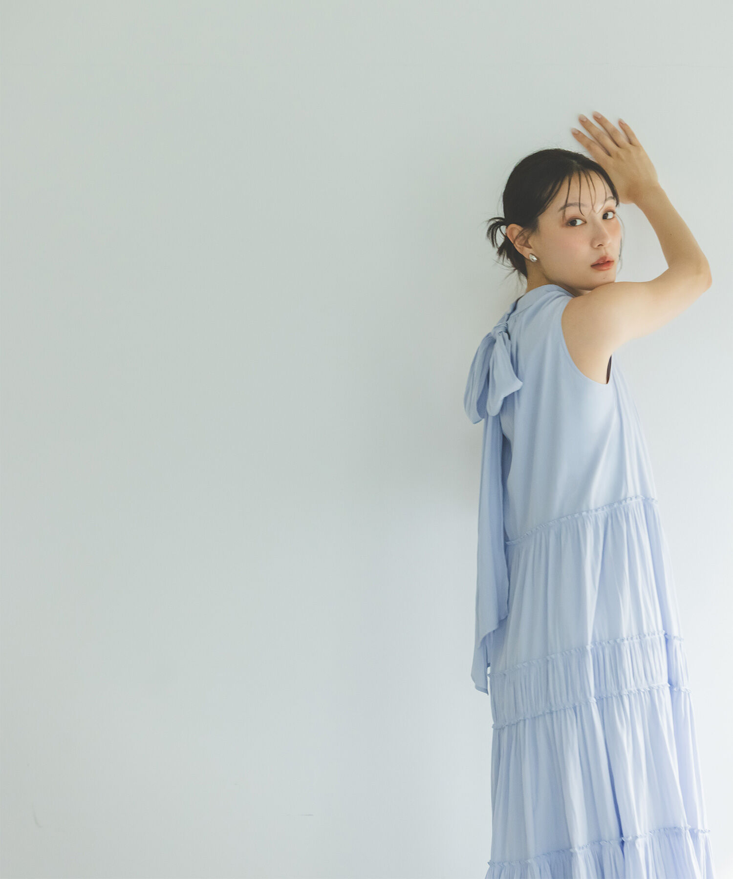  「バックリボンティアードワンピース」|ワンピース|