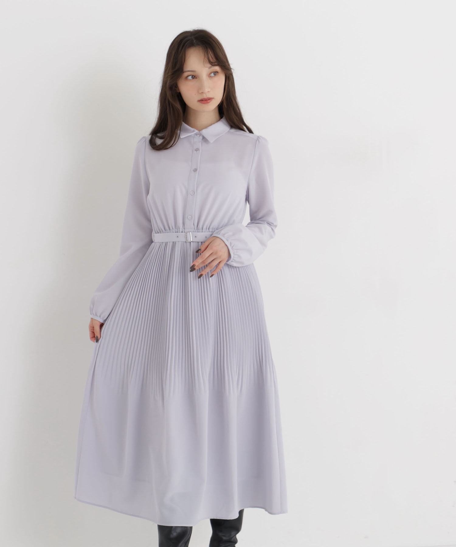  「リボンタイプリーツワンピース」|ワンピース|