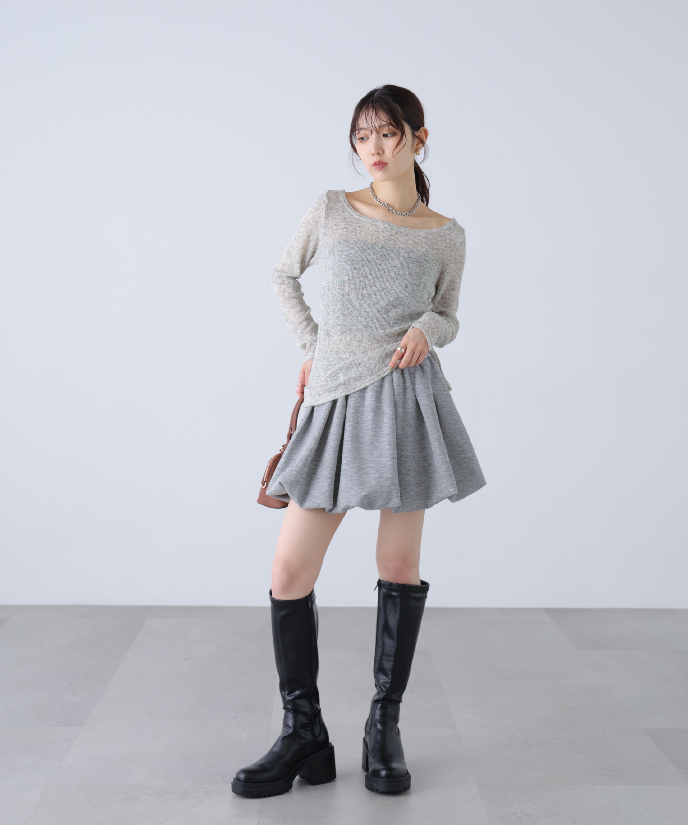  「メランジドロストシャーリングカットソー」|Tシャツ・カットソー|