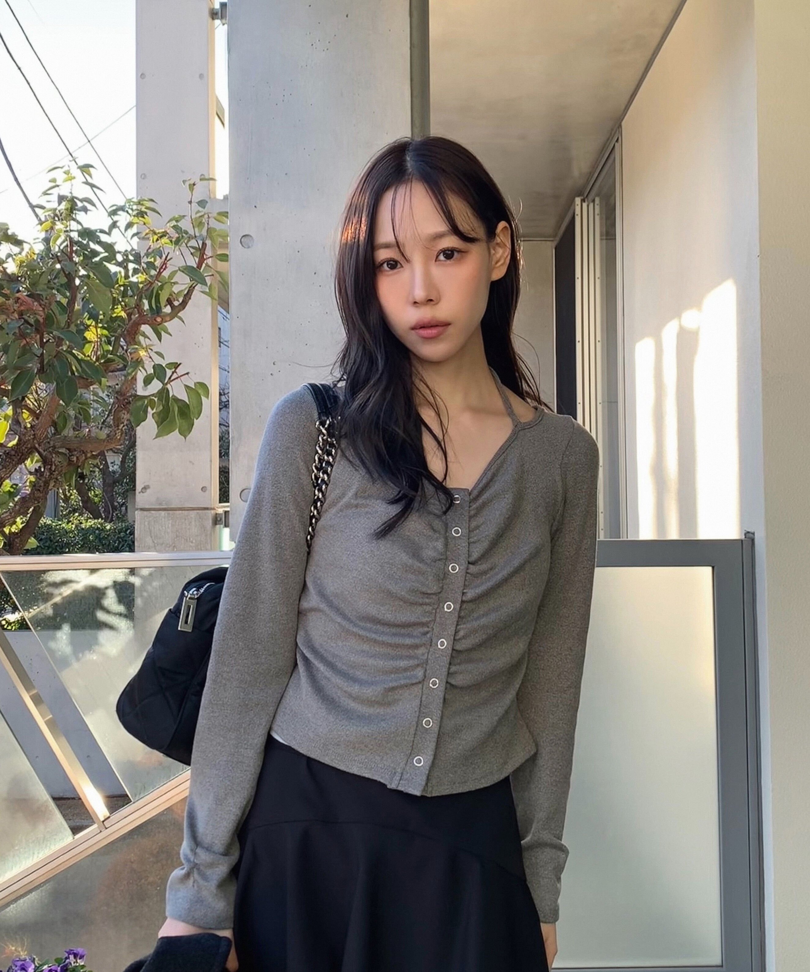  「フロントギャザーデコルテカットソー」|Tシャツ・カットソー|