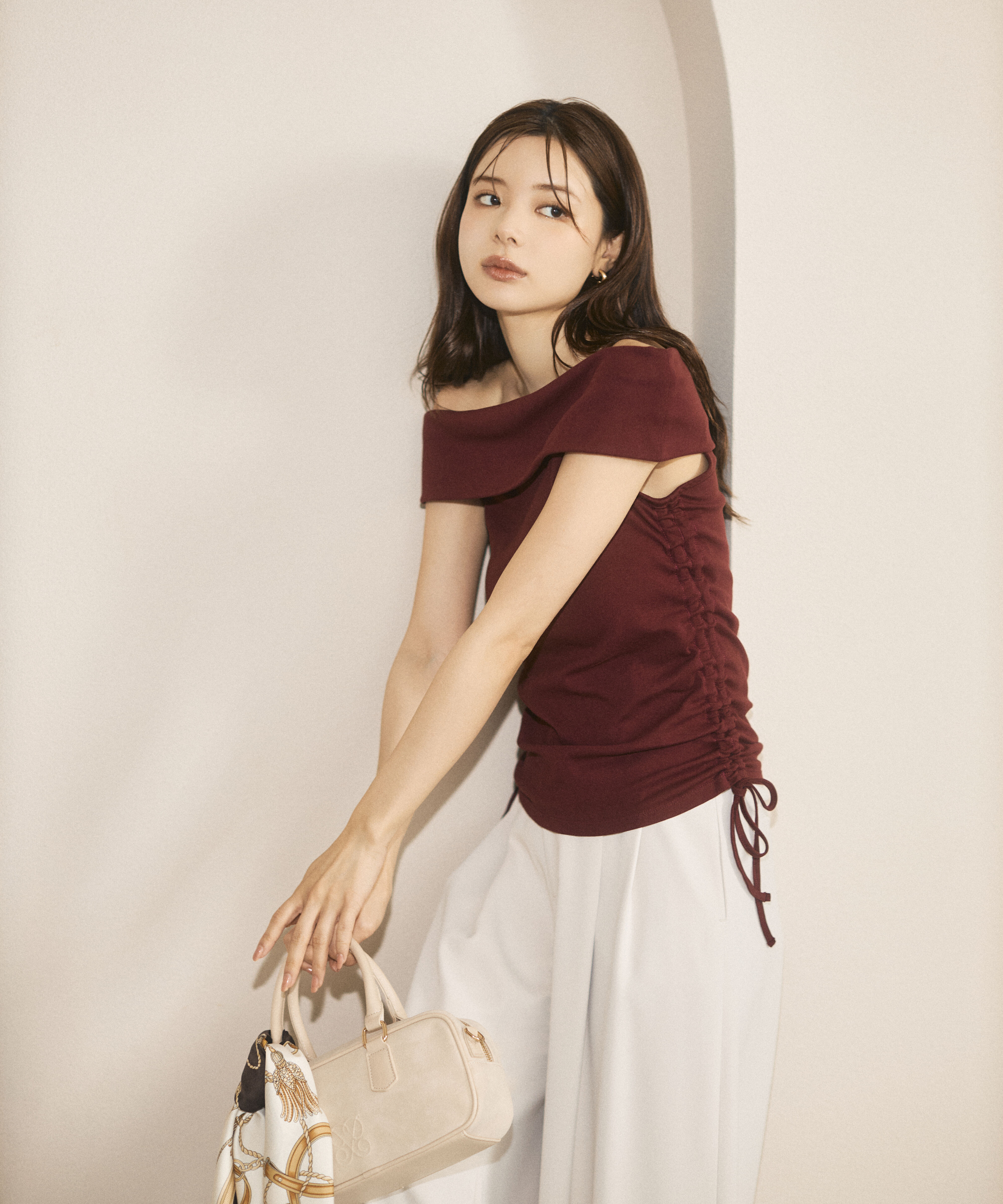 PROPORTION BODY DRESSING「＜a/mie＞ドロストオフショルカットソー」|Tシャツ・カットソー|