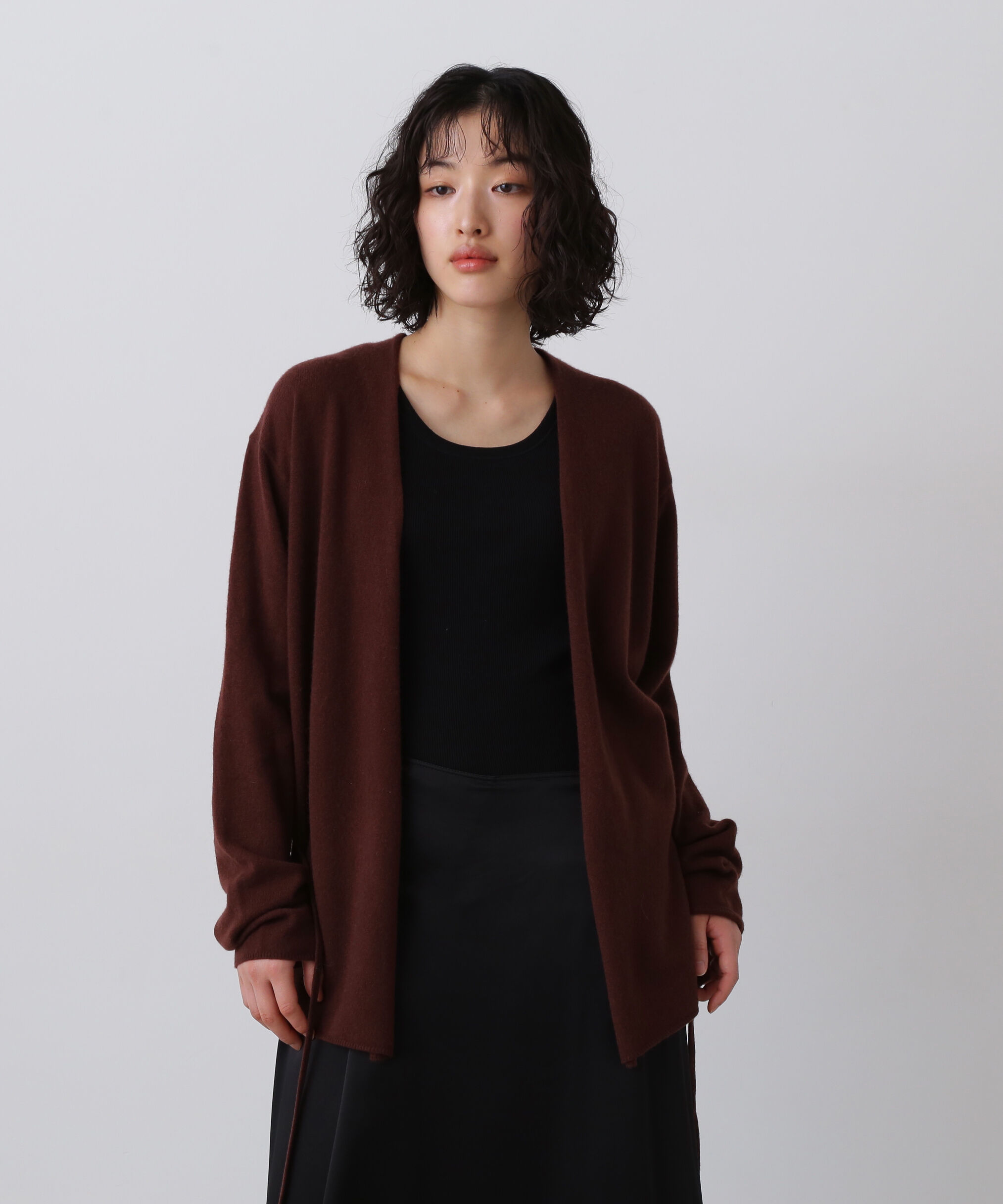 YLEVE 「YLEVE / CASHMERE KNIT WRAP CARDIGAN」|ニット・セーター|バーガンディ