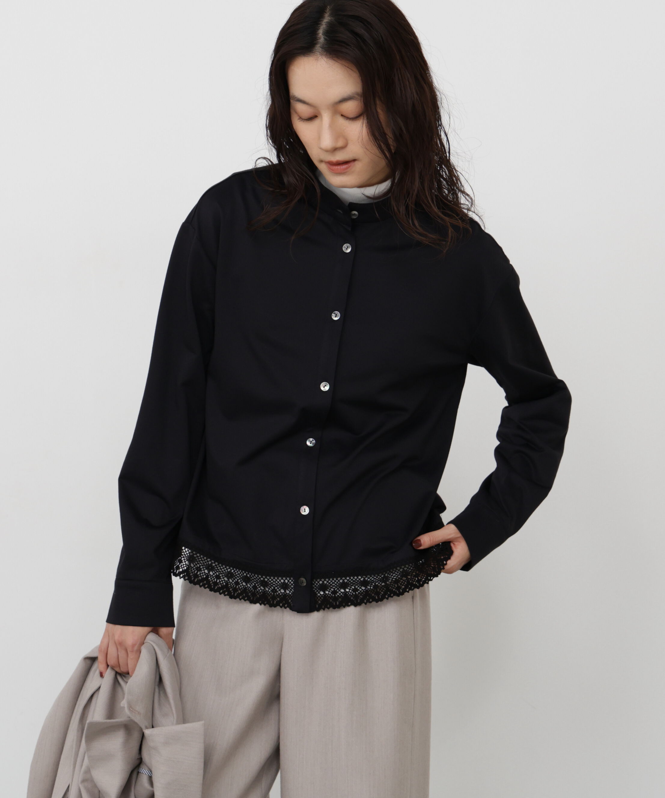  「◆裾レースカットソーシャツ」|Tシャツ・カットソー|