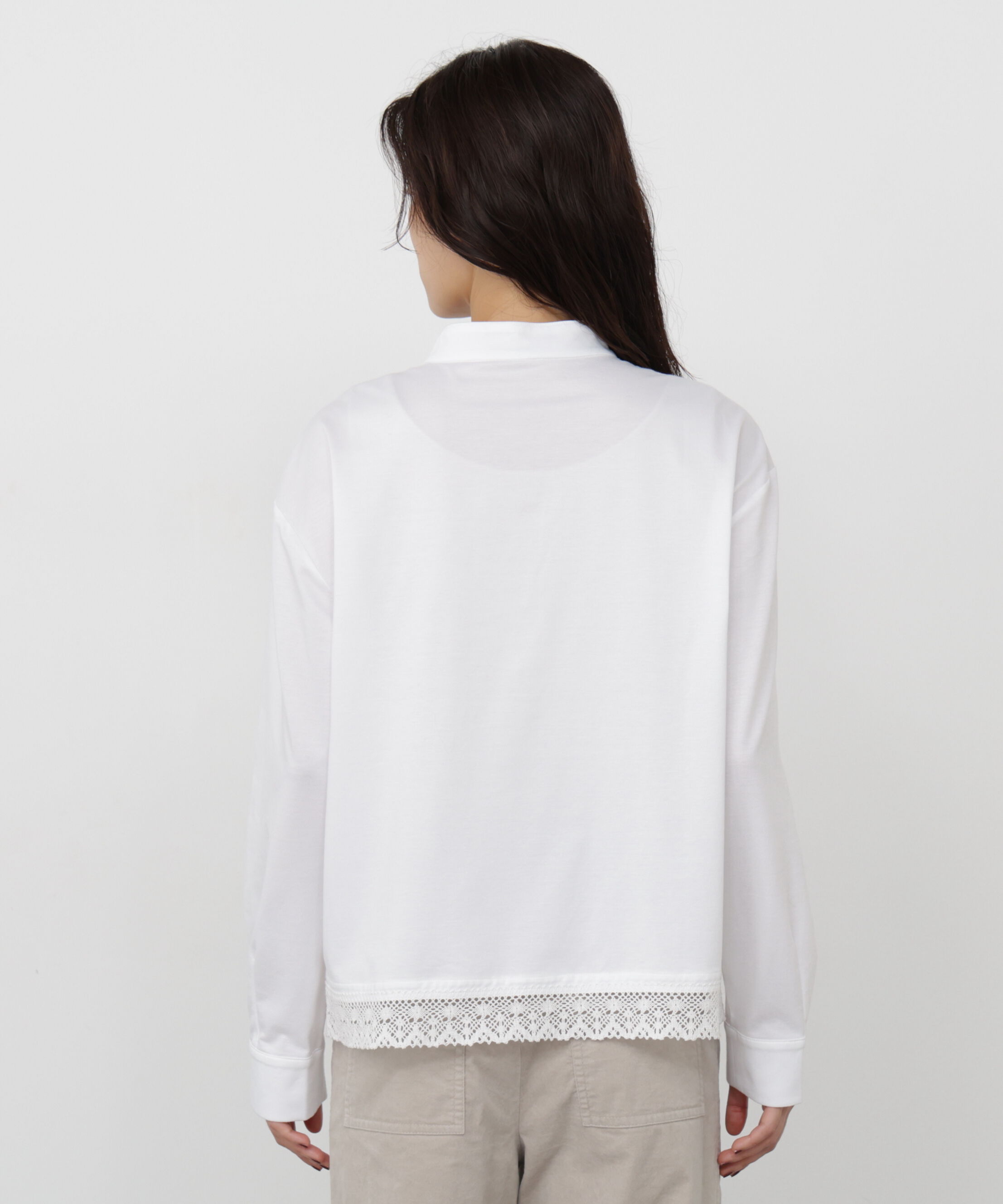  「◆裾レースカットソーシャツ」|Tシャツ・カットソー|