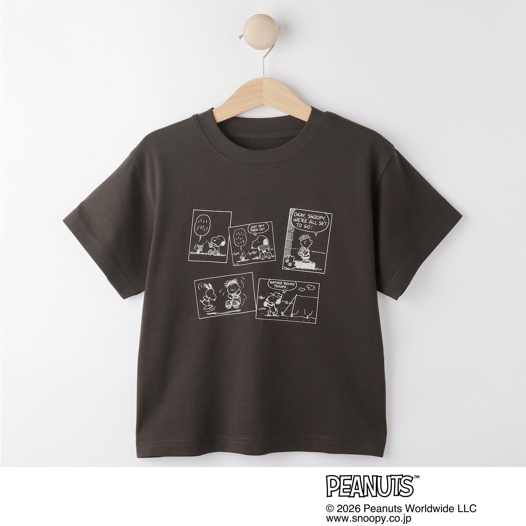 SHOO･LA･RUE「【PEANUTS／ひんやり／親子リンク】プリントTシャツ」|Tシャツ・カットソー|チャコールグレー(2
