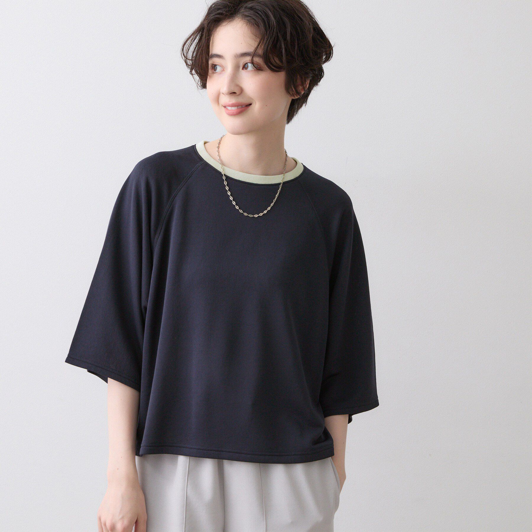 Dessin「シアー裏毛 バイカラーカットソー」|Tシャツ・カットソー|