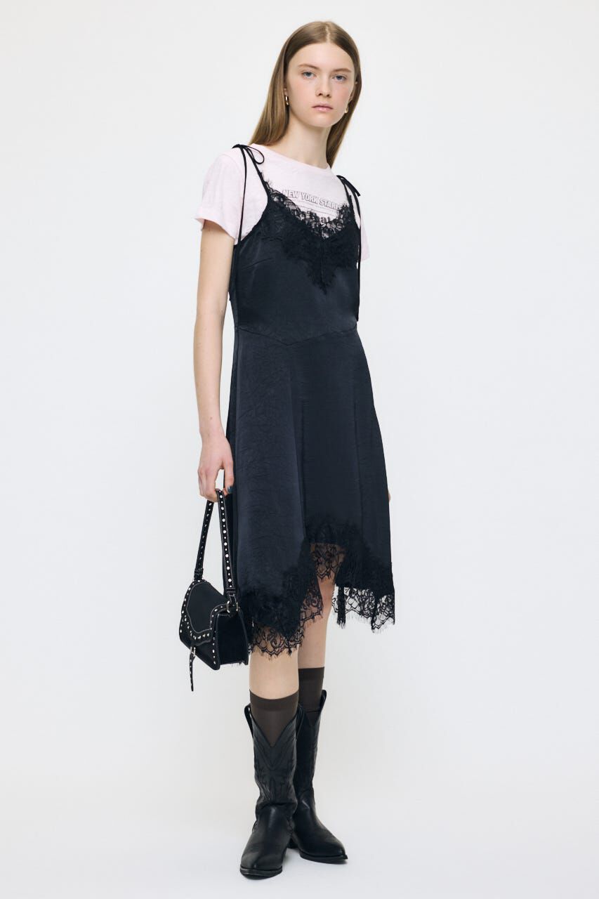 MOUSSY「ASYMMETRY SATIN ドレス」|ワンピース|