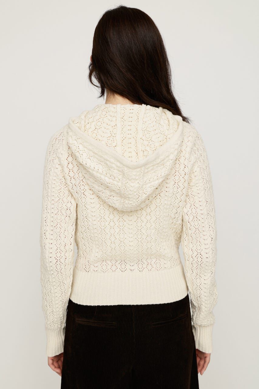 SLY「OPEN WORK ZIP HOODIE」|パーカー|