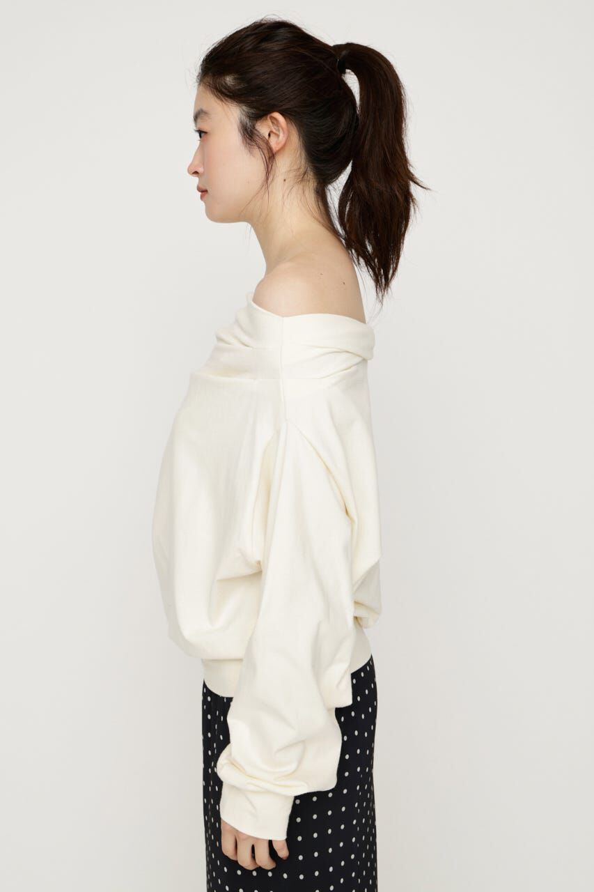 SLY「TUCKED OFFSHOULDER トップス」|パーカー|