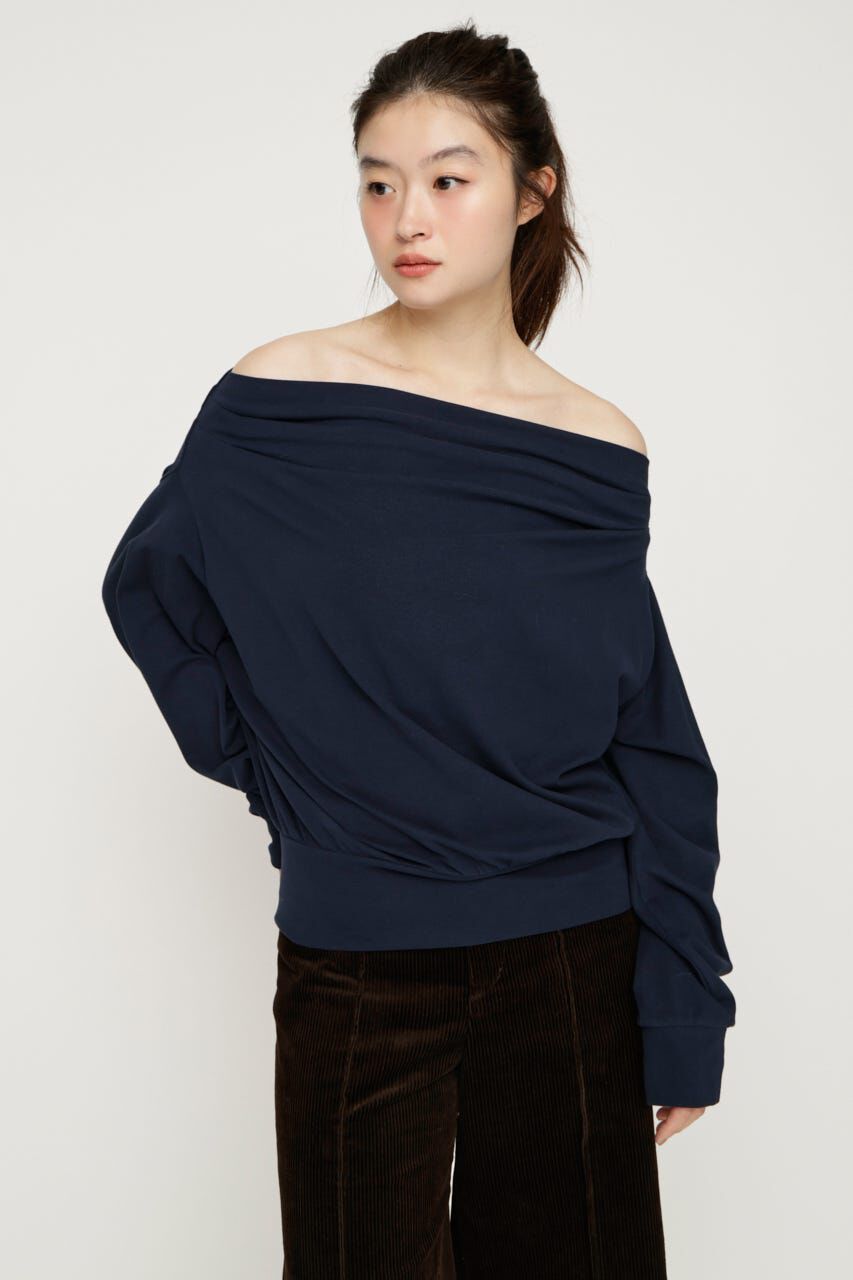 SLY「TUCKED OFFSHOULDER トップス」|パーカー|