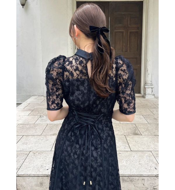 ネックツイスト刺繍レースドレス（dazzlin）｜ルミネのファッション